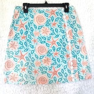 Lilly Pulitzer Starfish Floral Crochet Skirt